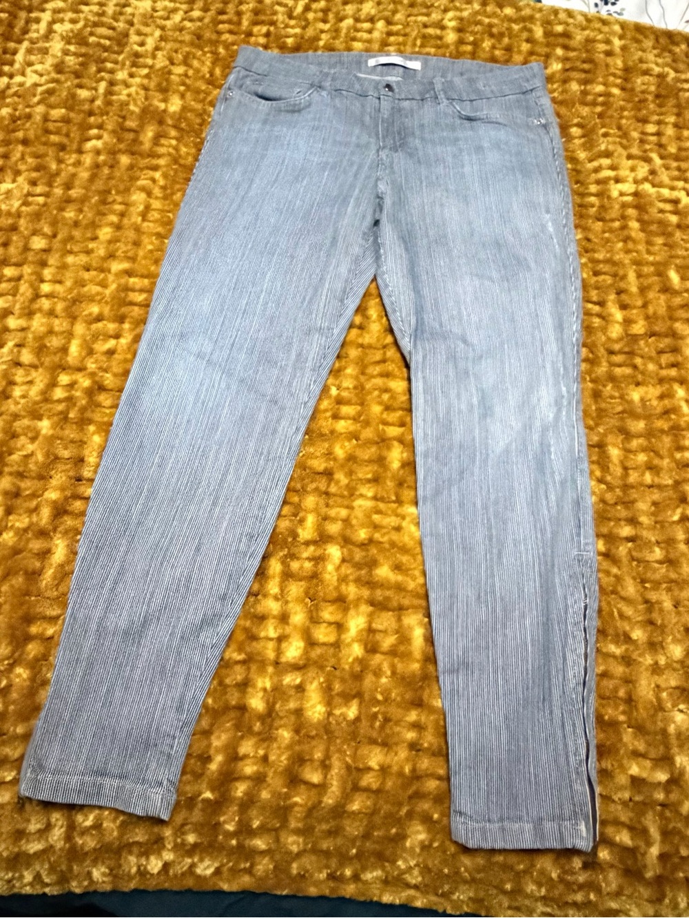Joe's Jeans Light Gray Pinstripe Skinny Jeans